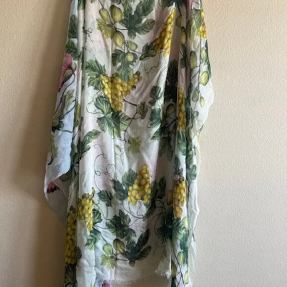 oscar de la renta | poppies & grapes modal cashmere scarf - Picture 2 of 9